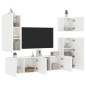 vidaXL Muebles de TV de pared 5 piezas madera de ingeniería blanco
