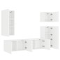 vidaXL Muebles de TV de pared 5 piezas madera de ingeniería blanco