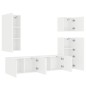 vidaXL Muebles de TV de pared 5 piezas madera de ingeniería blanco