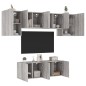 vidaXL Muebles de TV de pared 6 pzas madera de ingeniería gris Sonoma vidaXL Muebles de TV de pared 6 pzas madera de ingeniería gris Sonoma