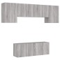 vidaXL Muebles de TV de pared 6 pzas madera de ingeniería gris Sonoma vidaXL Muebles de TV de pared 6 pzas madera de ingeniería gris Sonoma