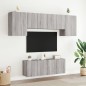 vidaXL Muebles de TV de pared 6 pzas madera de ingeniería gris Sonoma vidaXL Muebles de TV de pared 6 pzas madera de ingeniería gris Sonoma