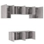 vidaXL Muebles de TV de pared 6 pzas madera de ingeniería gris Sonoma vidaXL Muebles de TV de pared 6 pzas madera de ingeniería gris Sonoma