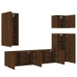 vidaXL Muebles de TV de pared 5 pzas madera de ingeniería marrón roble