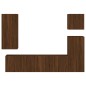 vidaXL Muebles de TV de pared 5 pzas madera de ingeniería marrón roble