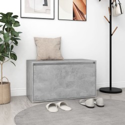 vidaXL Banco de pasillo madera de ingeniería gris hormigón 80x40x45 cm