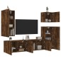 vidaXL Muebles de TV de pared 5 pzas madera ingeniería roble ahumado vidaXL Muebles de TV de pared 5 pzas madera ingeniería roble ahumado