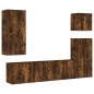 vidaXL Muebles de TV de pared 5 pzas madera ingeniería roble ahumado vidaXL Muebles de TV de pared 5 pzas madera ingeniería roble ahumado