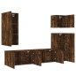 vidaXL Muebles de TV de pared 5 pzas madera ingeniería roble ahumado vidaXL Muebles de TV de pared 5 pzas madera ingeniería roble ahumado