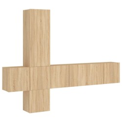 vidaXL Muebles de TV de pared 5 pzas madera de ingeniería roble Sonoma
