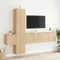 vidaXL Muebles de TV de pared 5 pzas madera de ingeniería roble Sonoma