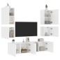 vidaXL Muebles de TV de pared 6 piezas madera de ingeniería blanco