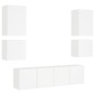 vidaXL Muebles de TV de pared 6 piezas madera de ingeniería blanco