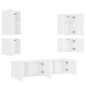 vidaXL Muebles de TV de pared 6 piezas madera de ingeniería blanco