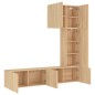 vidaXL Muebles de TV de pared 5 pzas madera de ingeniería roble Sonoma vidaXL Muebles de TV de pared 5 pzas madera de ingeniería roble Sonoma