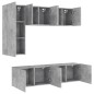 vidaXL Muebles de TV de pared 5 pzas madera ingeniería gris hormigón