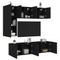 vidaXL Muebles de TV de pared 5 piezas madera de ingeniería negro vidaXL Muebles de TV de pared 5 piezas madera de ingeniería negro