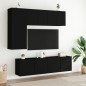 vidaXL Muebles de TV de pared 5 piezas madera de ingeniería negro vidaXL Muebles de TV de pared 5 piezas madera de ingeniería negro