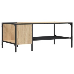 vidaXL Mesa centro estante madera ingeniería roble Sonoma 100x51x40 cm