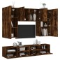 vidaXL Muebles de TV de pared 5 pzas madera ingeniería roble ahumado vidaXL Muebles de TV de pared 5 pzas madera ingeniería roble ahumado