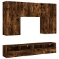 vidaXL Muebles de TV de pared 5 pzas madera ingeniería roble ahumado vidaXL Muebles de TV de pared 5 pzas madera ingeniería roble ahumado