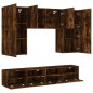 vidaXL Muebles de TV de pared 5 pzas madera ingeniería roble ahumado vidaXL Muebles de TV de pared 5 pzas madera ingeniería roble ahumado