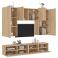vidaXL Muebles de TV de pared 5 pzas madera de ingeniería roble Sonoma vidaXL Muebles de TV de pared 5 pzas madera de ingeniería roble Sonoma