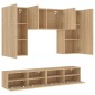 vidaXL Muebles de TV de pared 5 pzas madera de ingeniería roble Sonoma vidaXL Muebles de TV de pared 5 pzas madera de ingeniería roble Sonoma