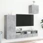 vidaXL Muebles de TV de pared 4 pzas madera ingeniería gris hormigón