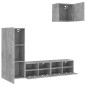 vidaXL Muebles de TV de pared 4 pzas madera ingeniería gris hormigón