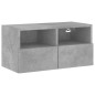 vidaXL Muebles de TV de pared 4 pzas madera ingeniería gris hormigón