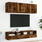 vidaXL Muebles de TV de pared 5 pzas madera ingeniería roble ahumado