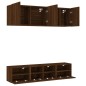 vidaXL Muebles de TV de pared 5 pzas madera de ingeniería marrón roble vidaXL Muebles de TV de pared 5 pzas madera de ingeniería marrón roble