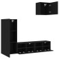 vidaXL Muebles de TV de pared 4 piezas madera de ingeniería negro vidaXL Muebles de TV de pared 4 piezas madera de ingeniería negro