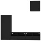 vidaXL Muebles de TV de pared 4 piezas madera de ingeniería negro vidaXL Muebles de TV de pared 4 piezas madera de ingeniería negro