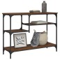 vidaXL Mesa consola con estantes roble marrón 100x35x75 cm