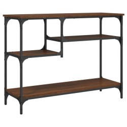 vidaXL Mesa consola con estantes roble marrón 100x35x75 cm