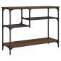 vidaXL Mesa consola con estantes roble marrón 100x35x75 cm