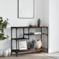 vidaXL Mesa consola con estantes roble marrón 100x35x75 cm