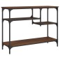 vidaXL Mesa consola con estantes roble marrón 100x35x75 cm