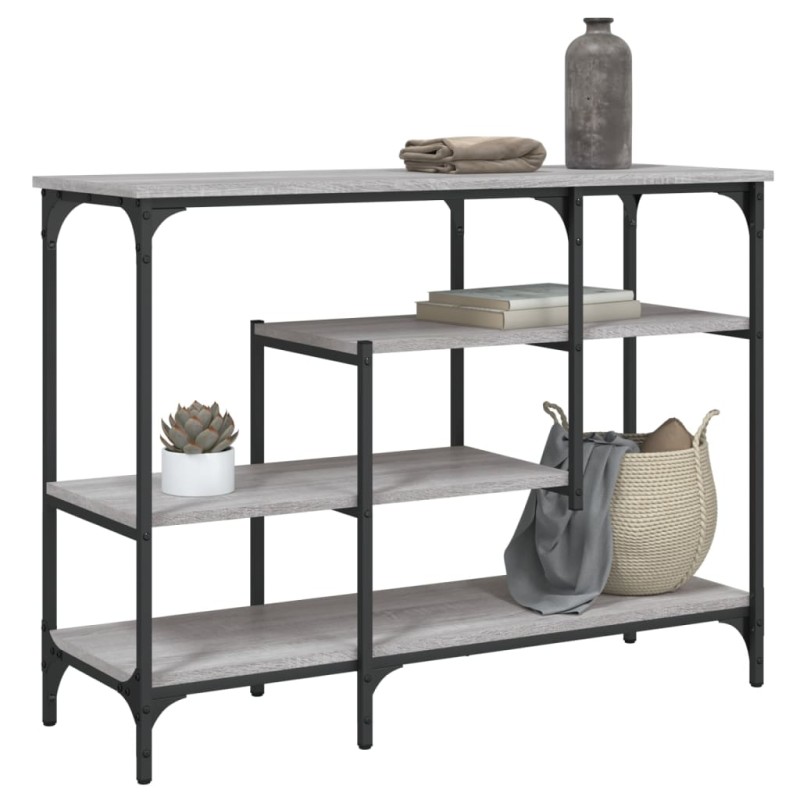 vidaXL Mesa consola con estantes gris Sonoma 100x35x75 cm vidaXL Mesa consola con estantes gris Sonoma 100x35x75 cm