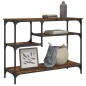 vidaXL Mesa consola con estantes roble ahumado 100x35x75 cm