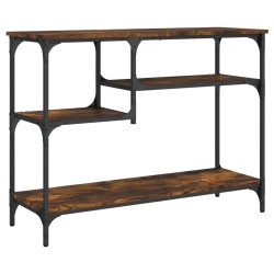 vidaXL Mesa consola con estantes roble ahumado 100x35x75 cm