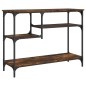vidaXL Mesa consola con estantes roble ahumado 100x35x75 cm