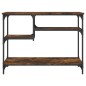 vidaXL Mesa consola con estantes roble ahumado 100x35x75 cm