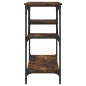 vidaXL Mesa consola con estantes roble ahumado 100x35x75 cm
