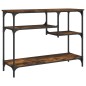 vidaXL Mesa consola con estantes roble ahumado 100x35x75 cm