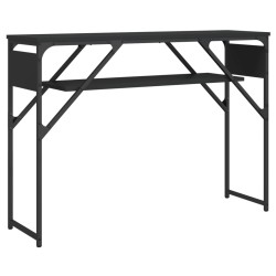 vidaXL Mesa consola con estante madera ingeniería negra 105x30x75 cm