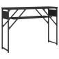 vidaXL Mesa consola con estante madera ingeniería negra 105x30x75 cm