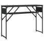 vidaXL Mesa consola con estante madera ingeniería negra 105x30x75 cm